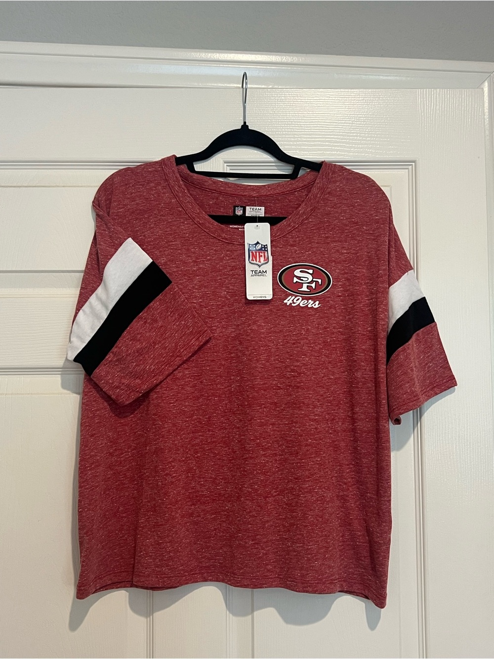 Team Apparel 49ers Niners Womens Heathered Red NFL Logo Tee